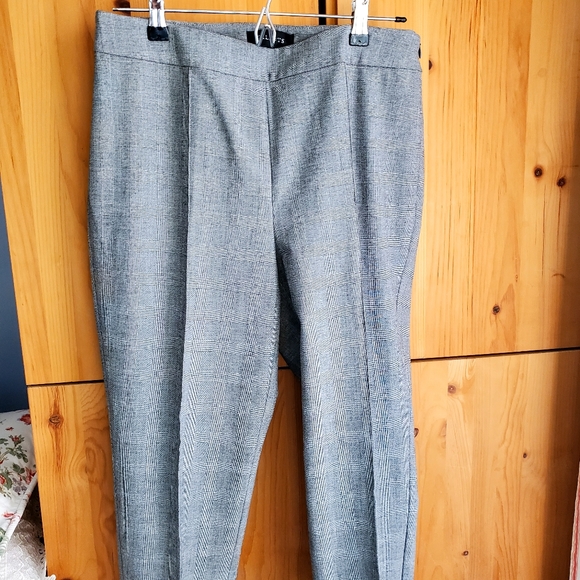 Talbots Women's Grey Subtle Check High Waist Skinny Ankle Dress Pants 8 - Picture 1 of 4